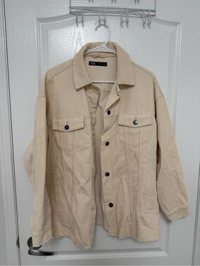 ZARA Women's Beige Corduroy Jacket